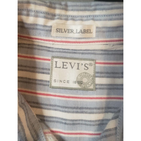 Vintage Levis Shirt Mens Large Silver Label Button Up 80s Preppy Classic - Picture 4 of 6
